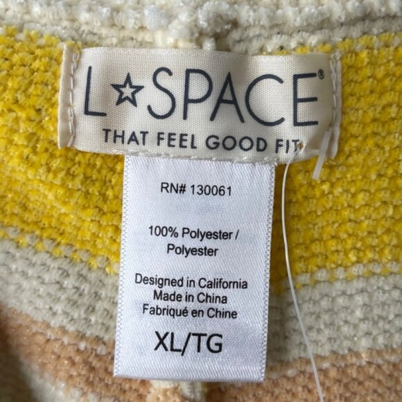 L*SPACE | NWT Sun Seeker Yellow Tie Waist Chenille Lounge Shorts | Size XL - Picture 8 of 10